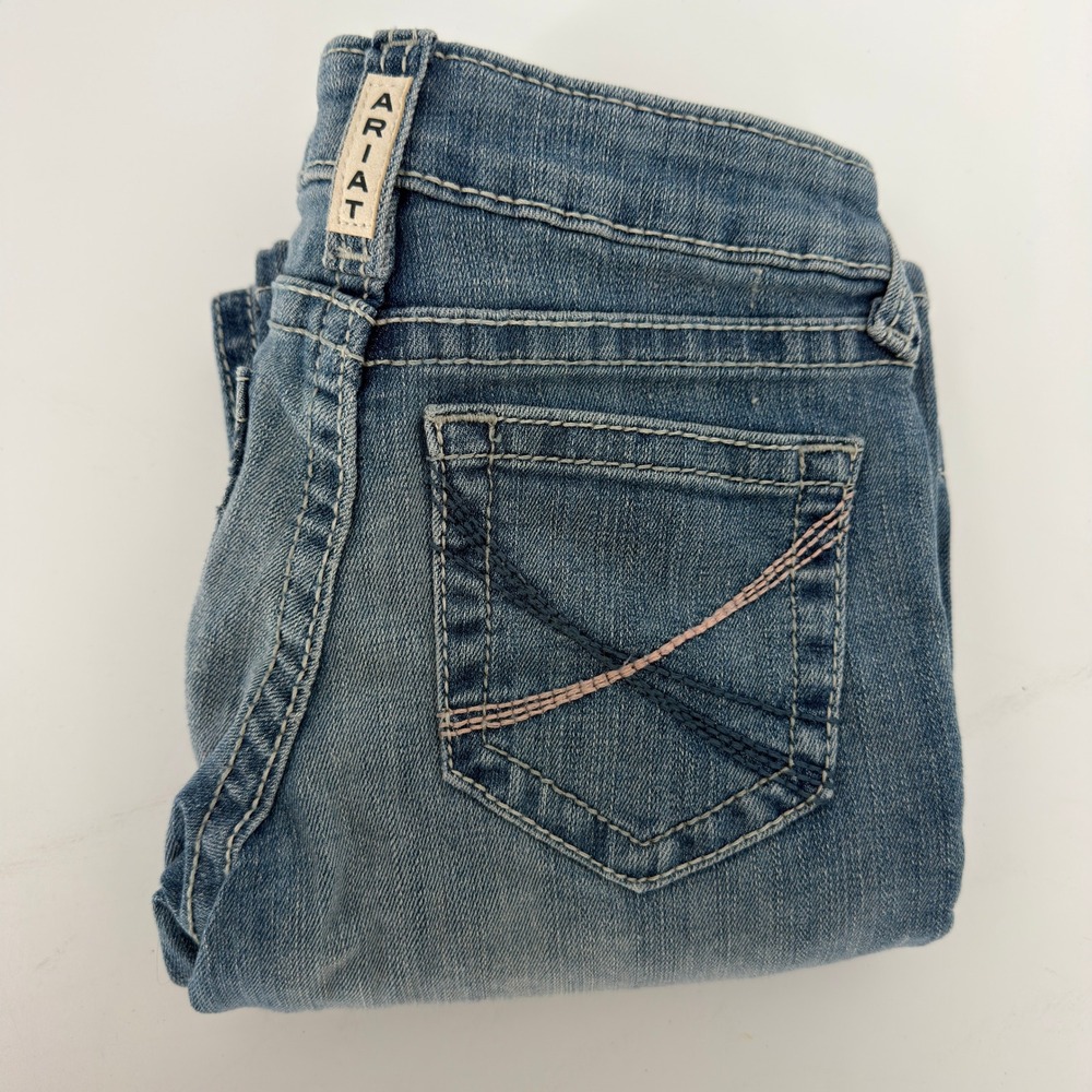 Ariat Girls Real Denim Vivian Bootcut Jeans Medium Wash Blue Size 8 AW5681